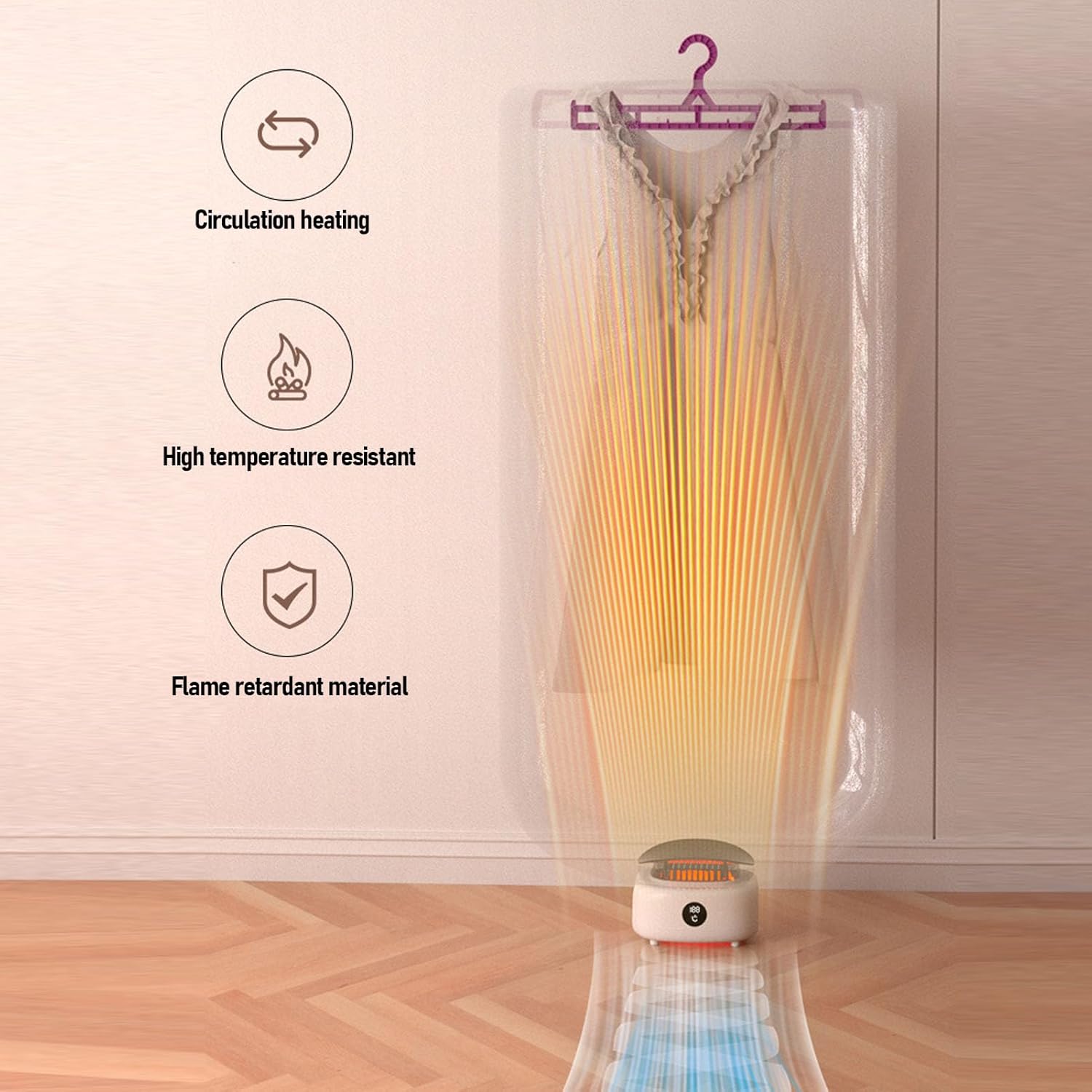 Portable Mini Clothes Dryer with Drying Bag, Electric Drying Machine Fast Drying with Timer Digital Display for Underwear Socks, Foldable Laundry Dryer, for Travel Hotel