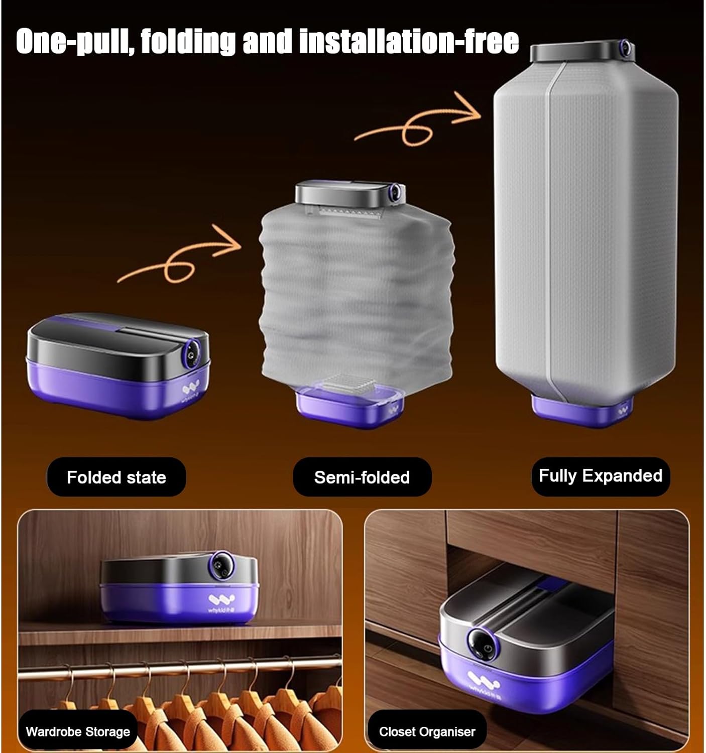 Portable Foldable Drying Rack, 680W Home Clothes Dryer, Dry Multiple Loads at Once, Adjustable Timer, Low Noise, for Home, Apartment and Travelling Caravan