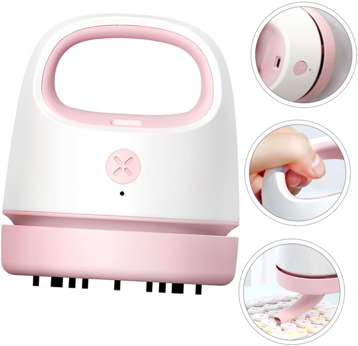 Portable Mini Table Vacuum Cleaner USB Rechargeable Handheld Dust Collector with Suction for Desktop Office Car Pet Hair Cleaning