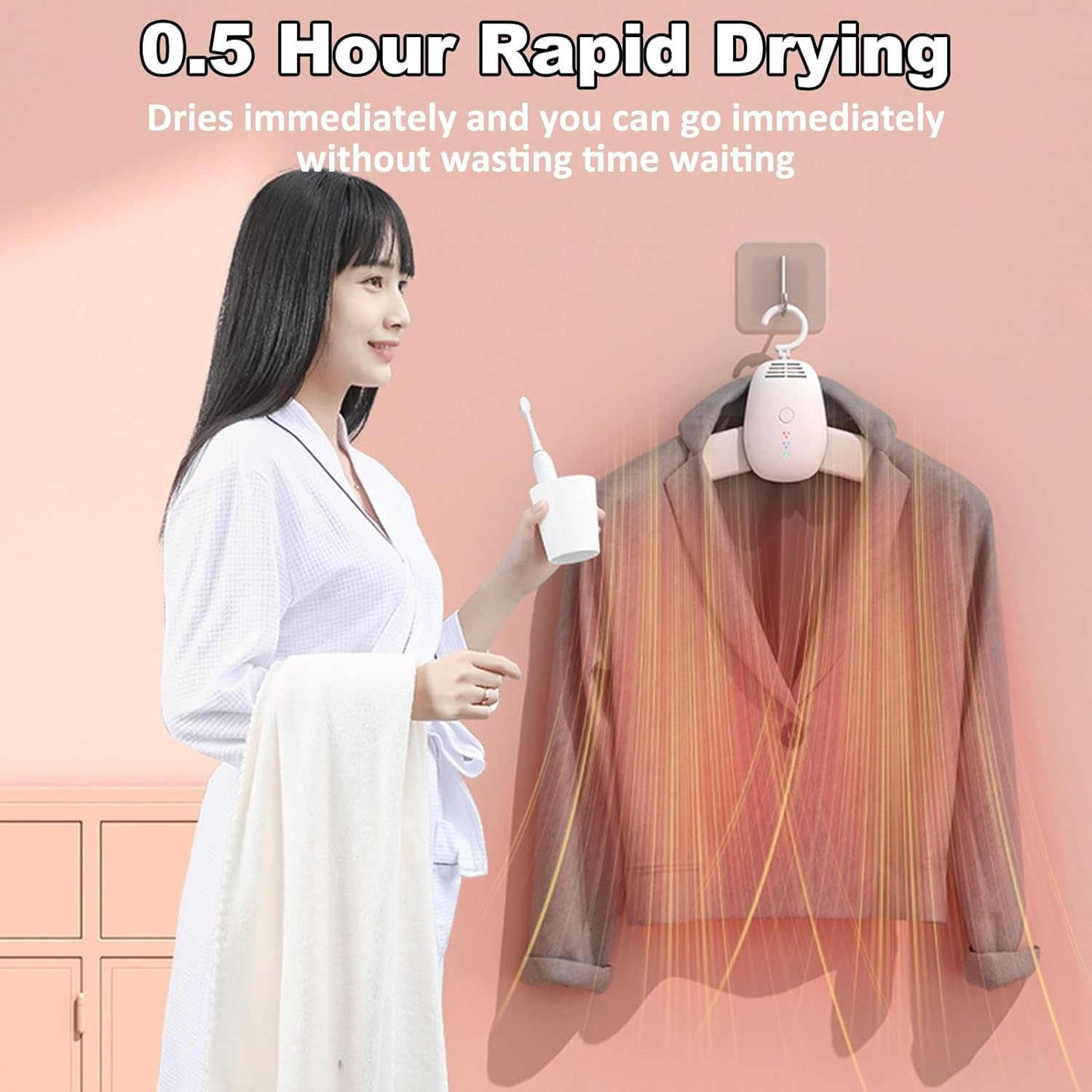 Travel Clothes Dryer - Portable Drying Rack, Electric Mini Clothes Shoe Dryer Machine for Apartment, RV, Dorm, Heated Clothes Airer, Fast and Easy to Use/Store, Low Noise, Foldable