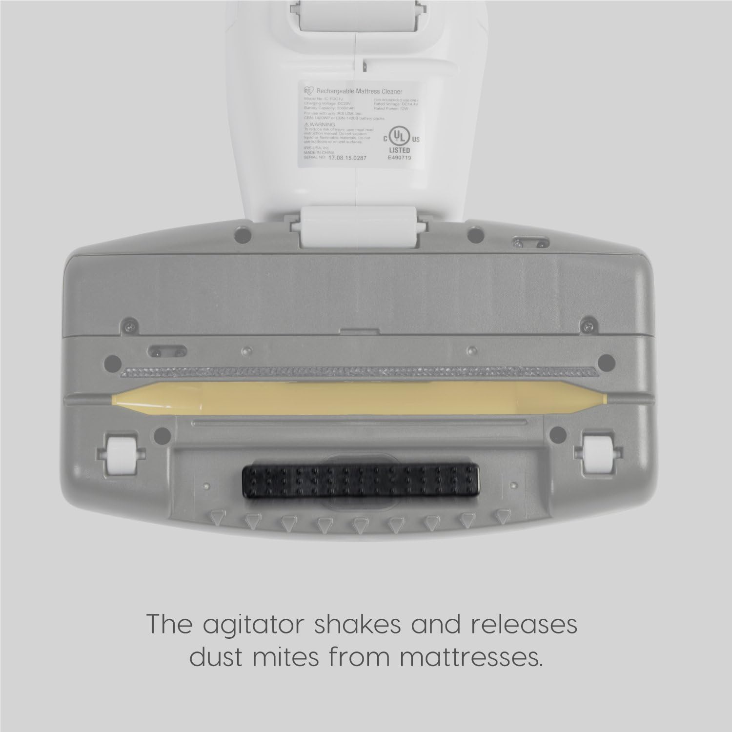 IRIS USA Cordless Mattress Vacuum Cleaner with Sensor Technology, 5 Power Levels, Washable Filter, Rechargeable Lithium-Ion Battery, Espresso