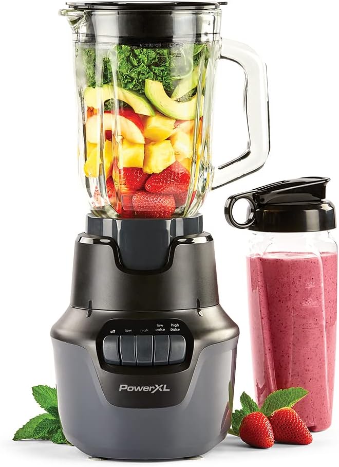 PowerXL Boost Blender, 4 Speed, 800 Watts, 48-oz Glass Jar, Black