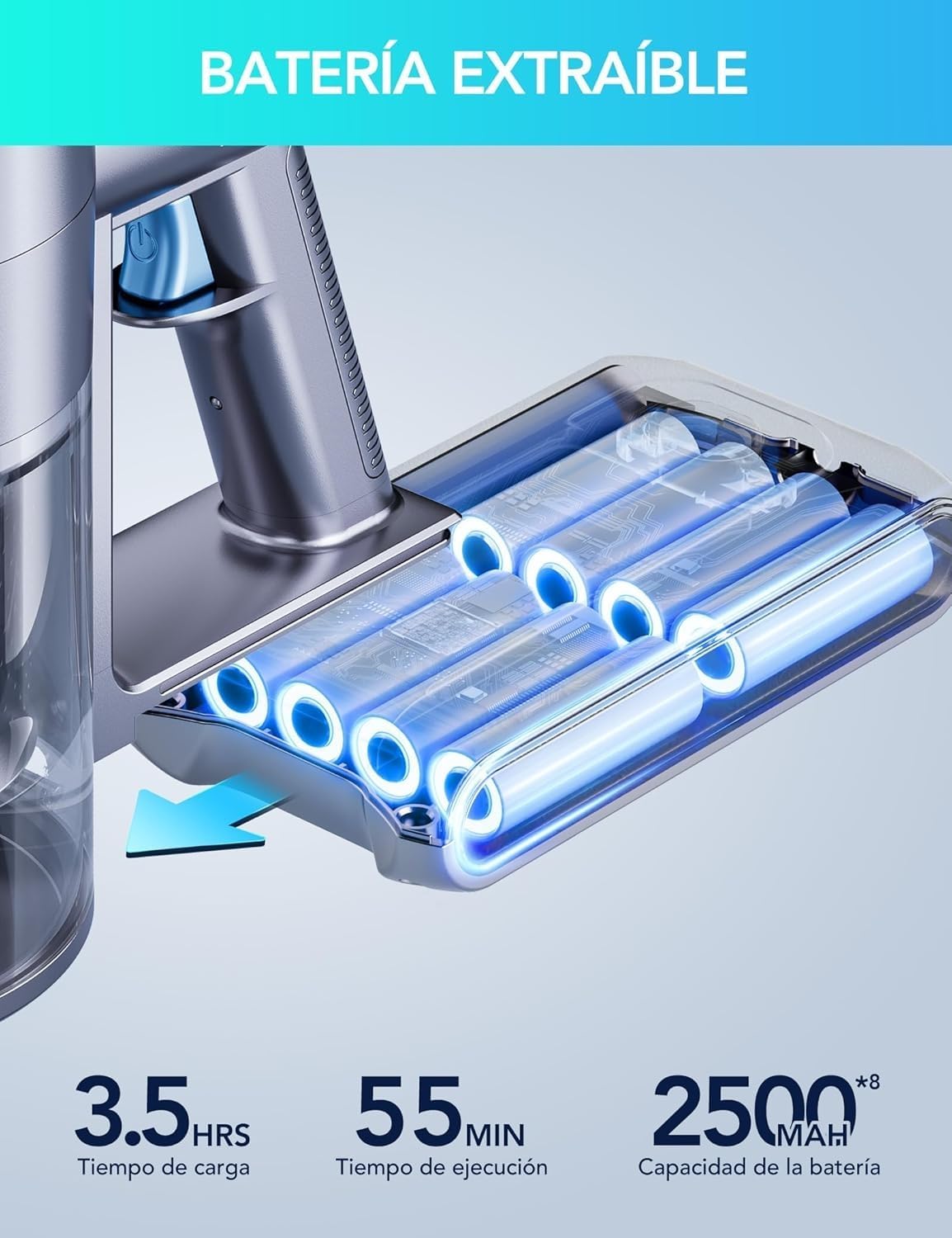 Greenote GSC60 Cordless Vacuum Cleaner 33KPA, 10-in-1 Multi-Accessory Vacuum Cleaner, Up to 40 Minutes Runtime, Control Display, with Bed Brush, Flexible Extension Hose, Large Dust Container