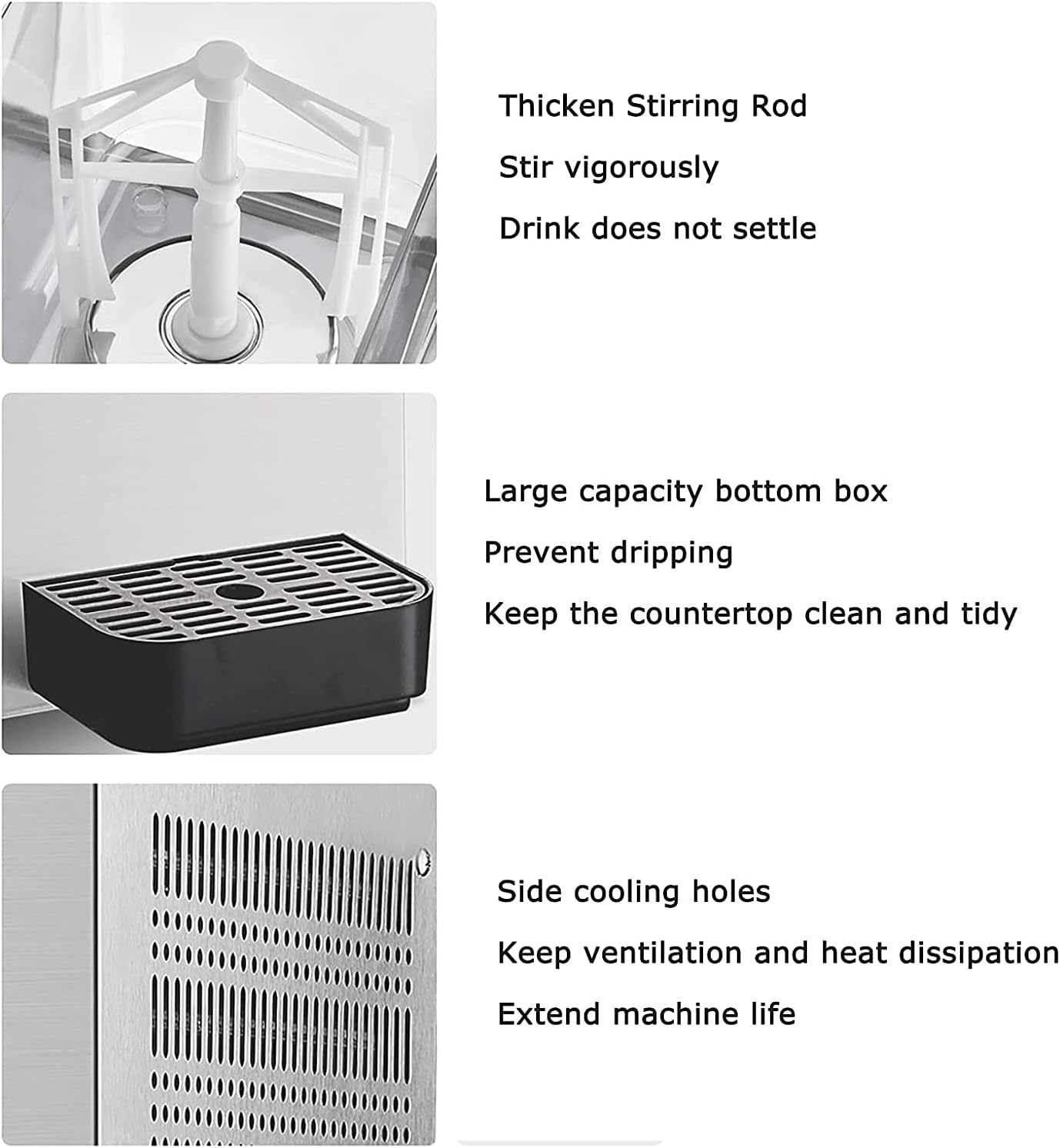 Dual-Temperature Beverage Machine, Double-Cylinder Juice Machine, Cold Drink Machine, Buffet, Freshly Adjusted Milk Tea Machine, Hot Cold Multifunctional Stainless Steel 22L Per Can