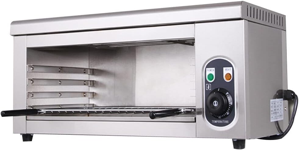 2000W Commercial Electric Cheese Melter Machine, Stainless Steel Electric Countertop Cheese Steaks Sandwiches Melter Grill, Anti-scald Handles, Adjustable Temperature Control