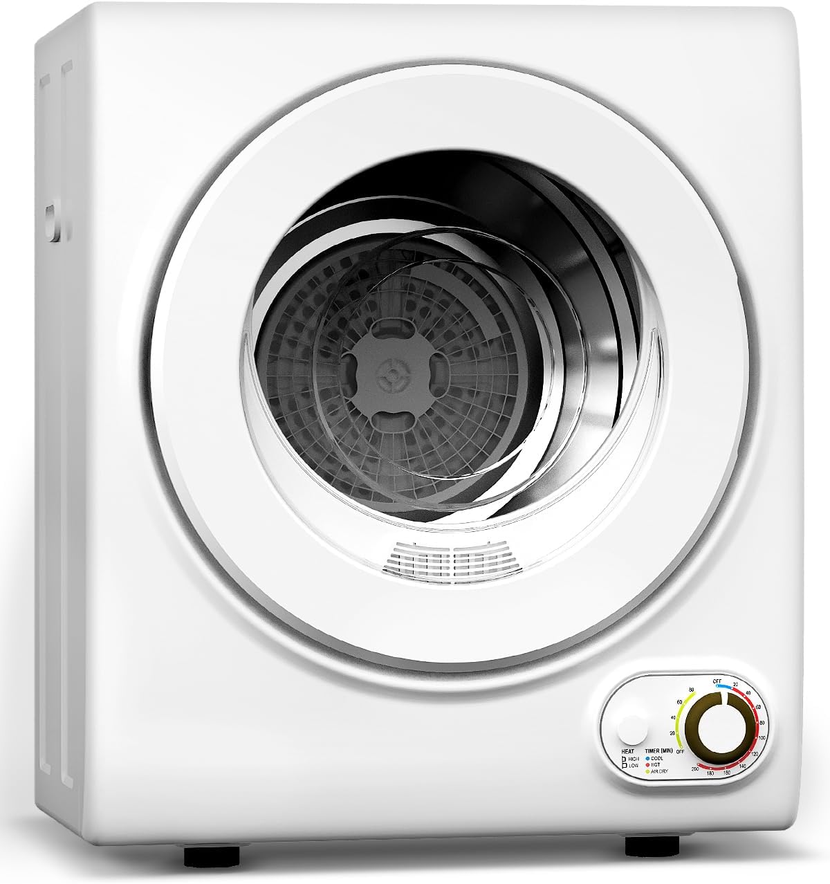 110V Portable Dryer – 850W Compact Clothes Dryer with 4 Automatic Drying Modes, Stainless Steel Tub, Simple Control Knob for Apartments, Dorms & Small Spaces