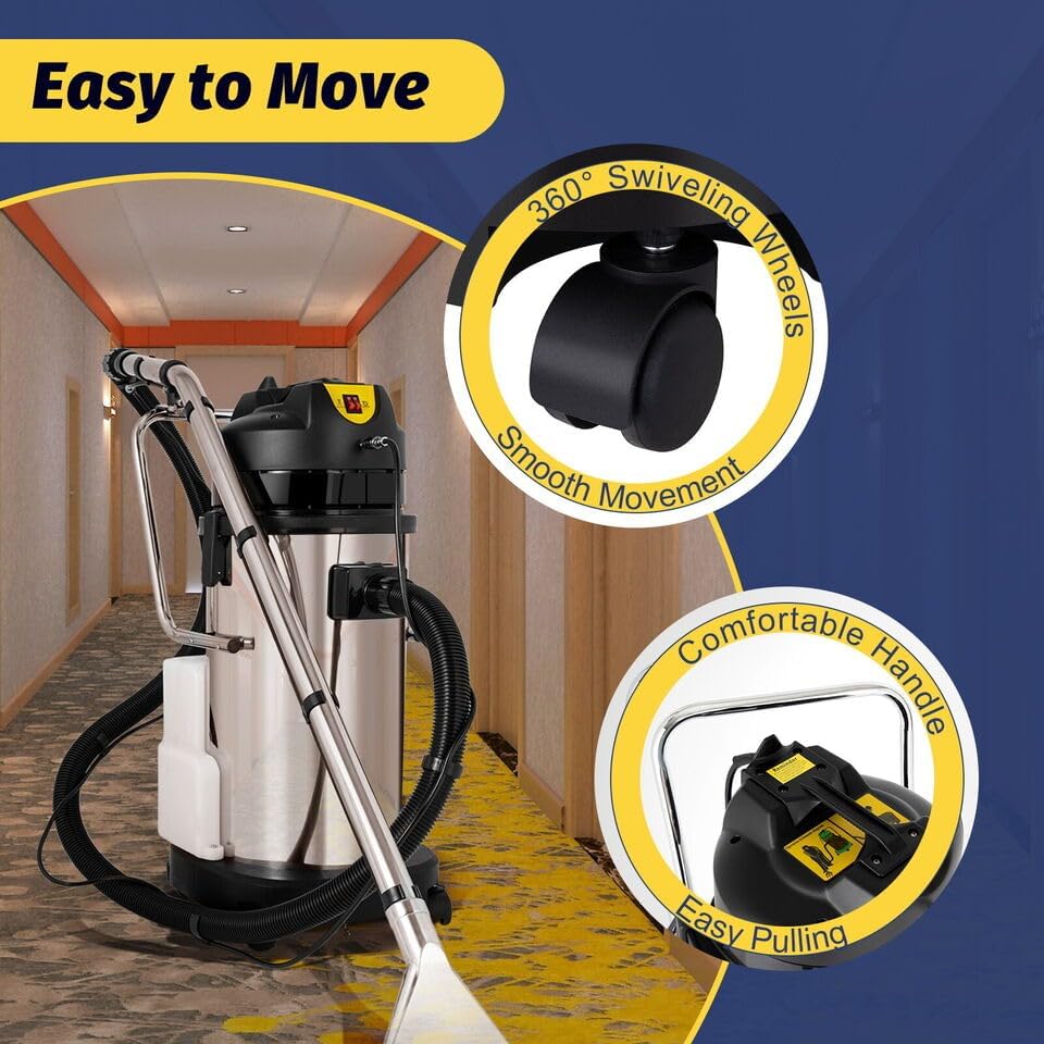 Commercial Carpet Cleaning Machine, 3-in-1 Portable Wet & Dry Vacuum Cleaner for Multi-Purpose Cleaning