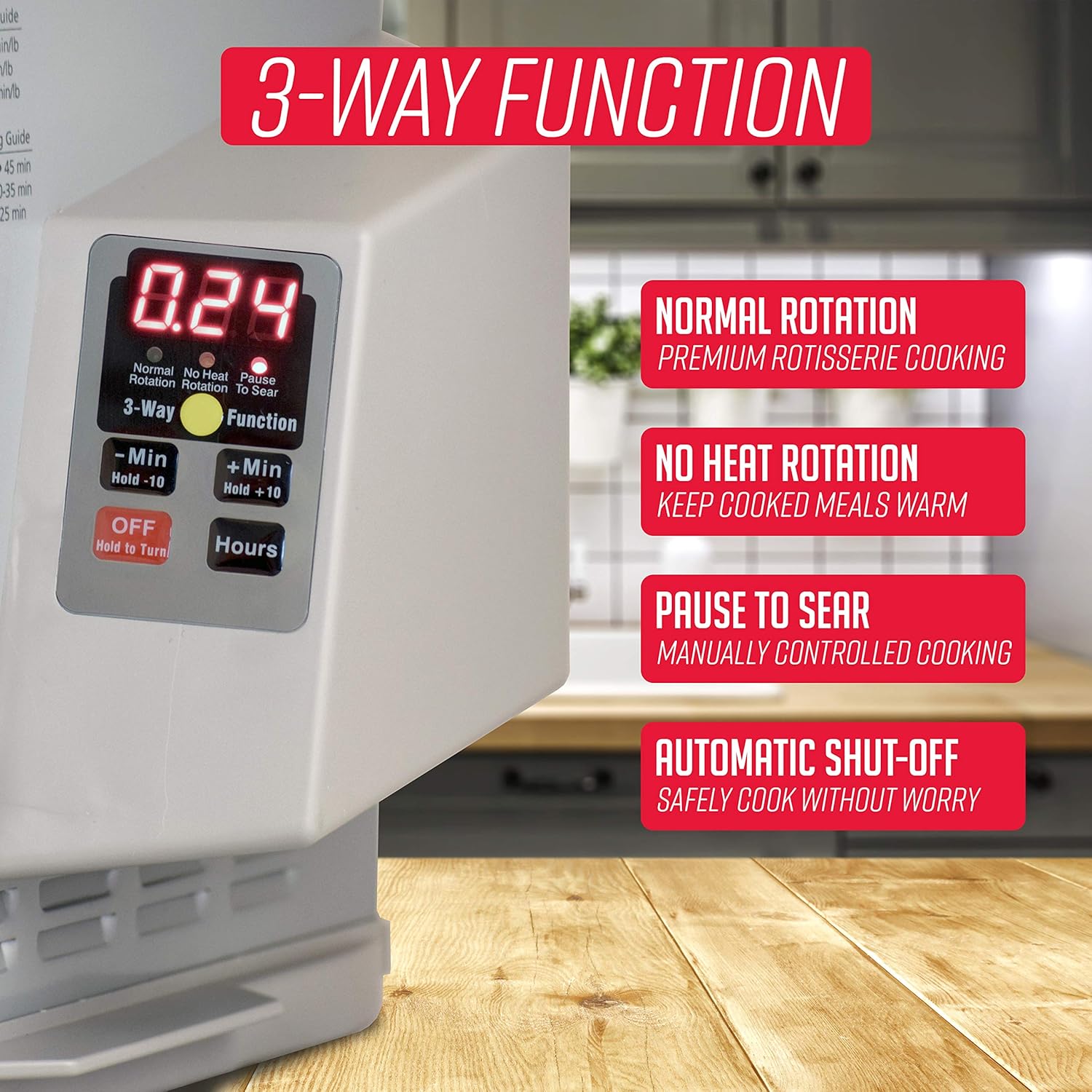 Ronco Digital Rotisserie Oven, Platinum Digital Design, Large Capacity (12lbs) Countertop Oven, Multi-Purpose Basket for Versatile Cooking