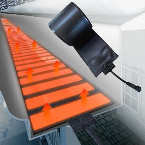 Heated Roof Snow Melting Mats, 50℃ De-Icing Kit with 5FT Cord, 150cm/59.05in, Winter Ice Dam Protection, Prevent Roof Leaks & Snow Buildup, Outdoor Heating Solution