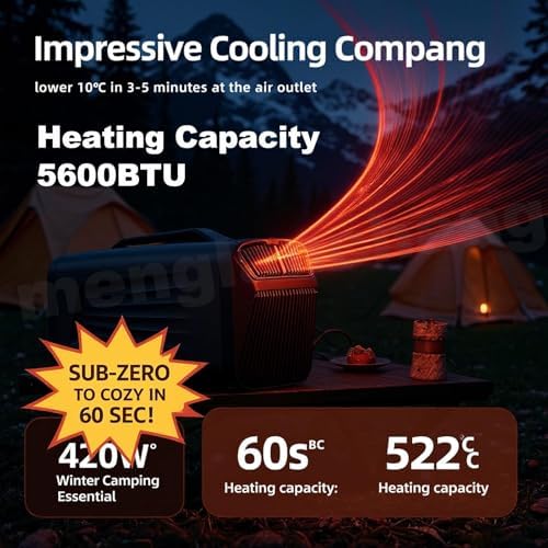 4-in-1 Portable Air Conditioner 5400BTU Cooling & 5600BTU Heating, Energy-Efficient AC Unit with Dehumidifier, Fan & Sleep Mode for Home, RVs & Camping, Green