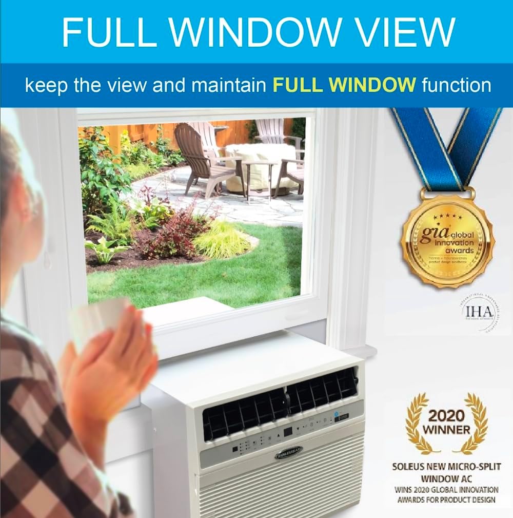 WS5-10HW-301 Electronic Saddle Air Conditioner with Heat and WiFi, 10000 BTU Cooling & Heating Capacity, 74 pts/day Dehumidifying Capacity, Dehumidifier Mode, MyTemp Sensor, Digital Temperature