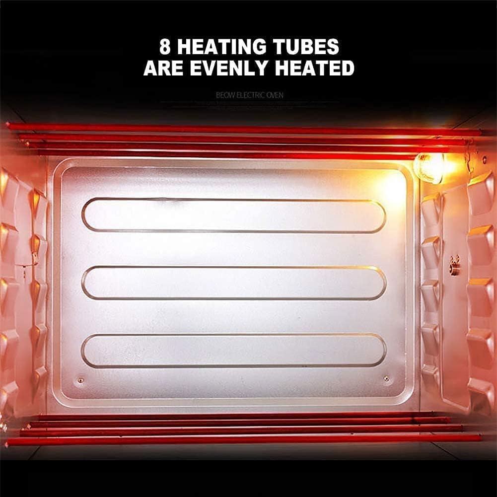 oven mini oven air fryer oven 60L Mini Oven Convection Electric Oven with Baking Tray, Wire Rack and Rotating Skewer (100-250°C), with Multiple Cooking Functions & Grill, Metal/Glass Toaster Oven Ai