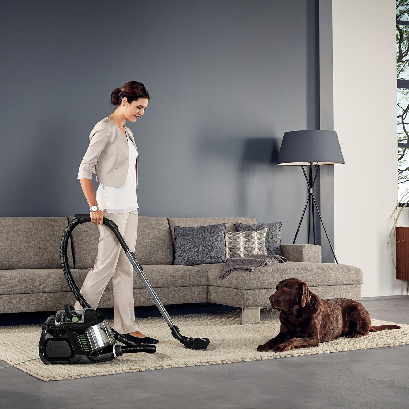 AEG LX7-2-ÖKOX Vacuum Cleaner Bag Free (55% Recycling Material, Including Additional Attachments, 750 Watt, 9 m Operating Radius, 1.4 L Dust Container, Ergonomic Handle, Washable Hygiene Filter,