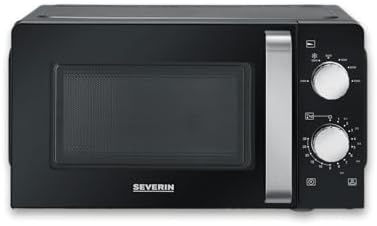 SEVERIN Mikrowelle Solo, Mikrowellengerät zum Auftauen und Erhitzen, mit Drehteller für gleichmäßige Wärmeverteilung, schwarz