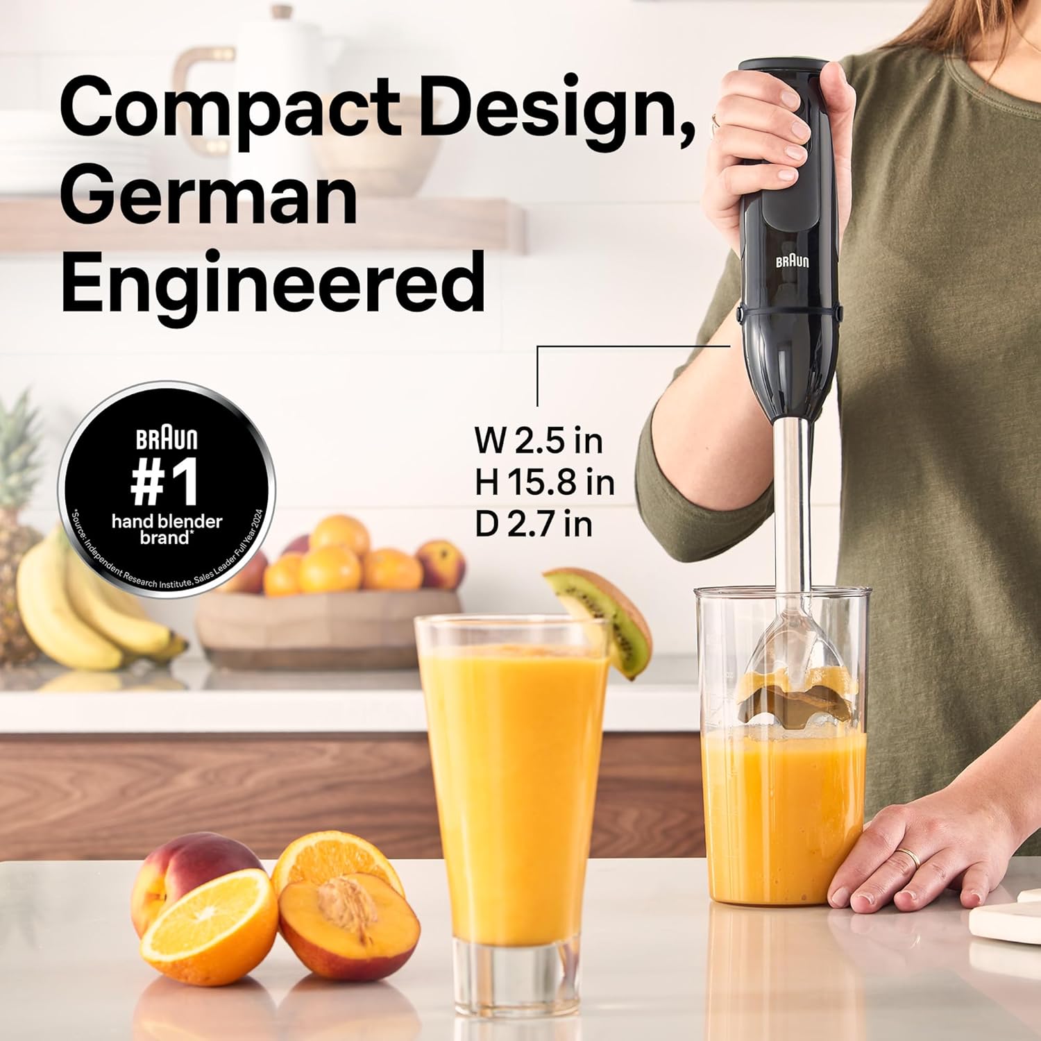 Braun MQ50202M MultiQuick Vario 5 Handheld Blender – 21-Speed Stick with Turbo Boost, Stainless Steel Blades, EasyClick System, 500W, Chopper, Whisk, Masher – Immersion Blender for Smoothies