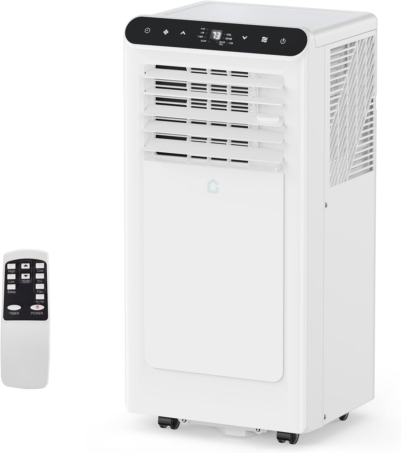 GlowSol 8,000 BTU 3-in-1 Portable Air Conditioner: Cools, Fan & Dehumidifies Up to 350 Sq.Ft - Remote, 24H Timer for Home/Office