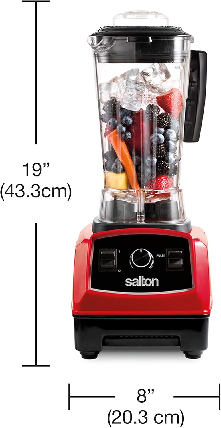 Salton BL1486RBT Power 2 L/QT Table Top Blender, 2 Liters, Red