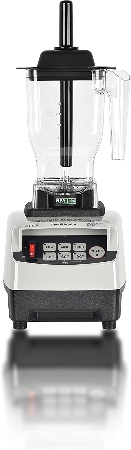 OmniBlend Omni-Q TM-800BQ Commercial Quiet Smoothie Blender, Full Sound Enclosure, 1.5 Liter BPA-Free Container, Self Cleaning, Heavy Duty 3 Speed (White)