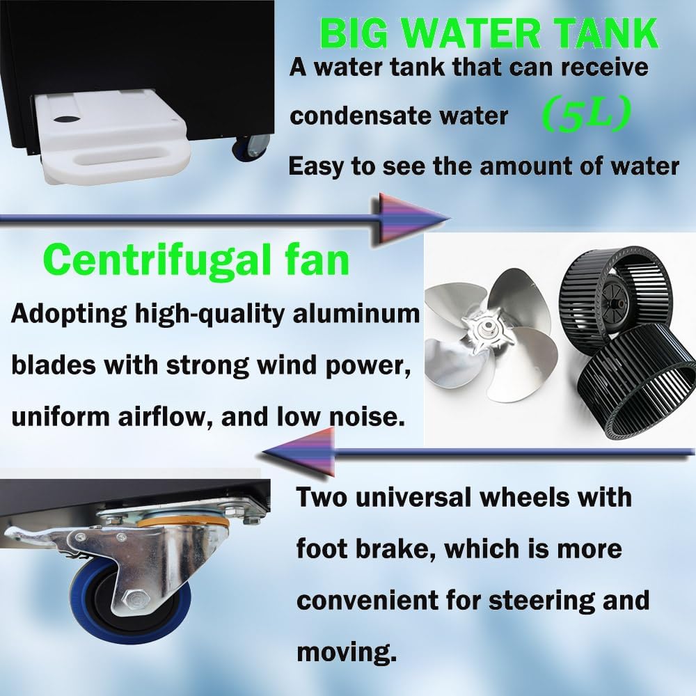 220V Industrial Air Conditioner 550m³/h Spot Cooler Commercial Portable Mobile Air Conditioner, 12000BTU/H 1100W