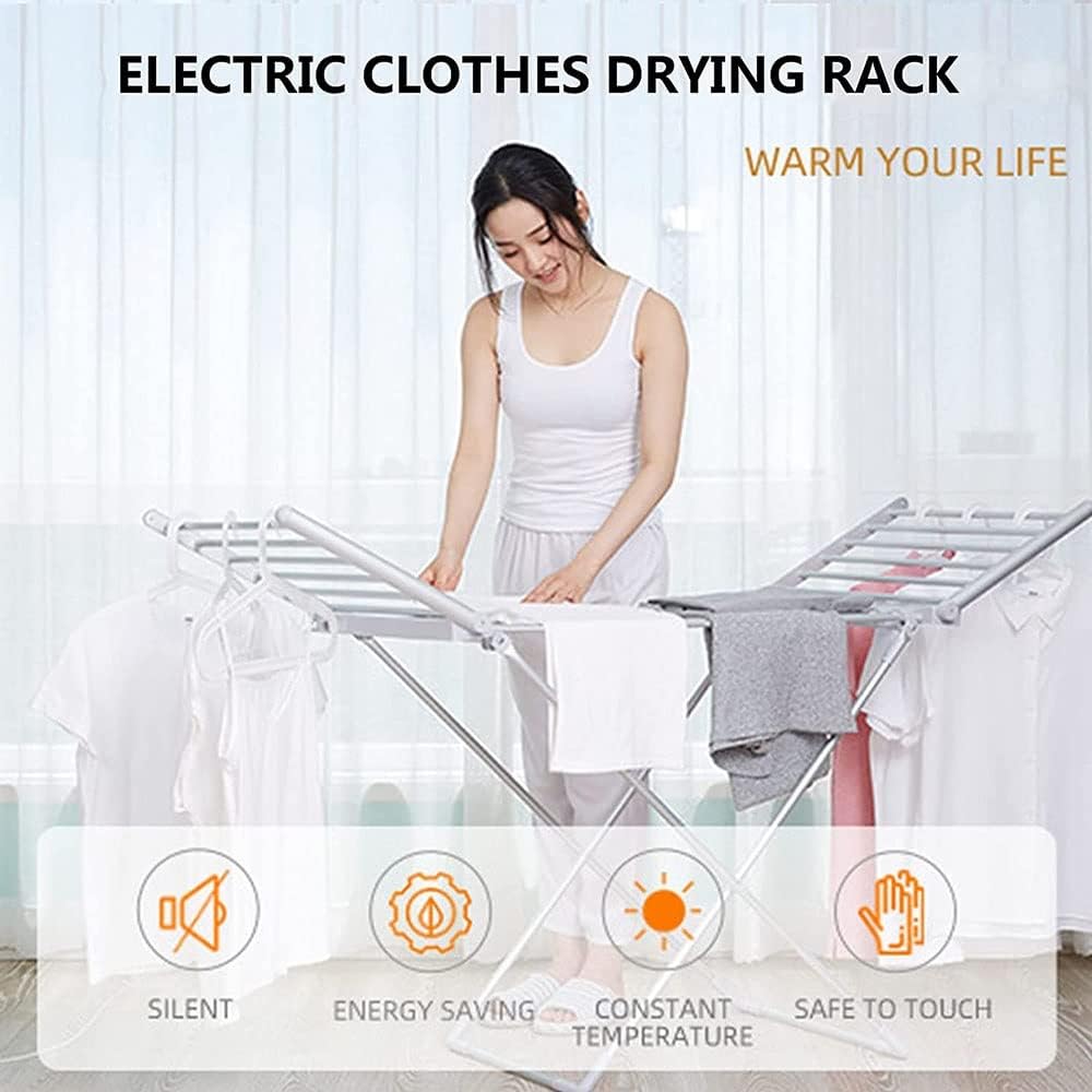 Electric Heated Clothes Airer Dryer - Towel Warmer, 230W Fast Laundry Washing Dr 230W Fast Laundry Washing Drying Indoor Horse Rack, Efficient Laundry Drying Rack for Clothes, Towels, Linens