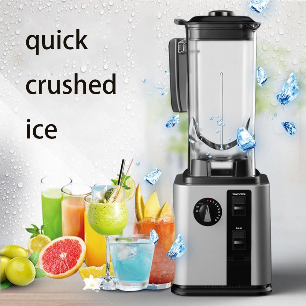 Fully Automatic Smoothie Machine, Multi-Functional Home Kitchen Blender, Commercial Ice Crusher with 2.2L Large Capacity Glass Jug Mixer, for Kitchen Milk Tea Coffee Dessert Leisure Shop B