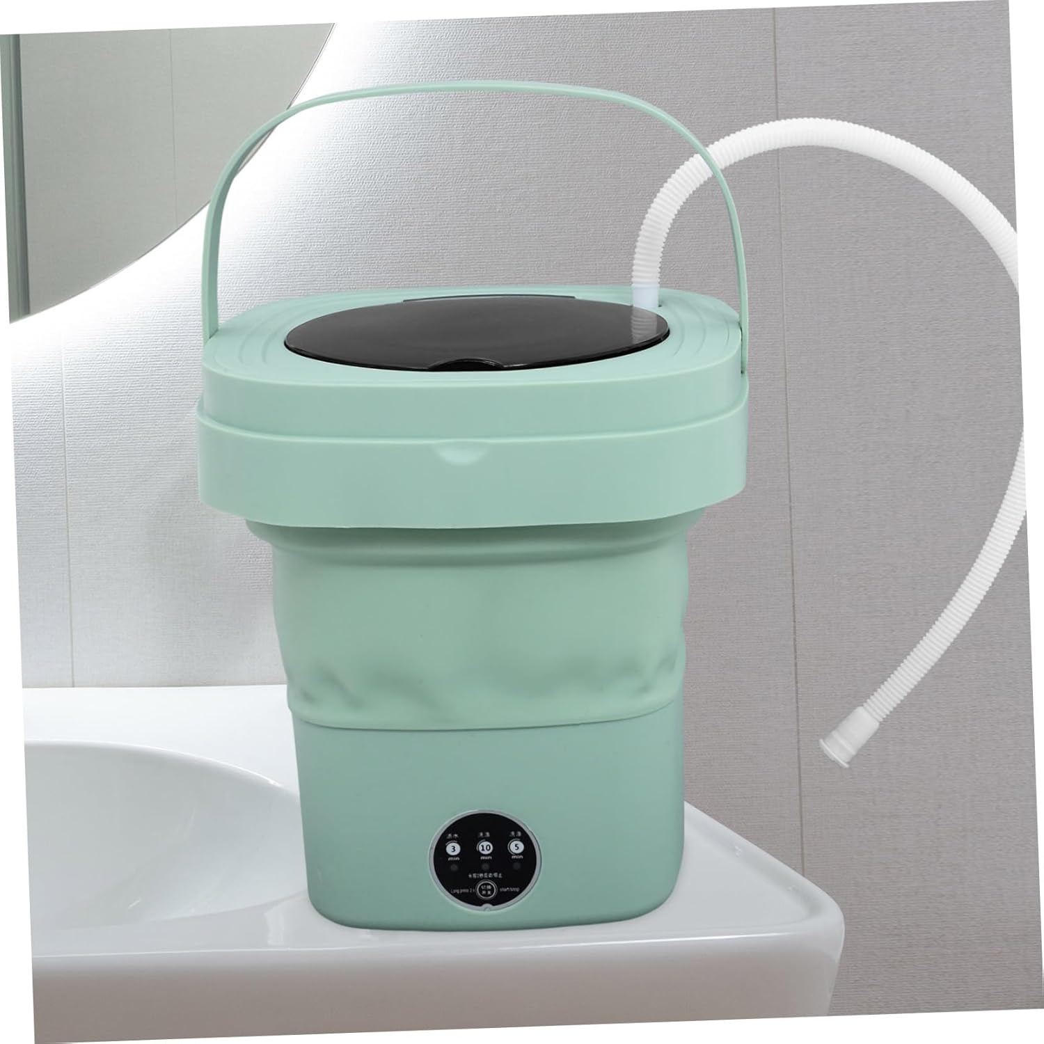 Portable Mini Washing Machine Collapsible Washer Touchscreen Capacity for Travel and Apartments Easy Wash Spin-dry Us Plug