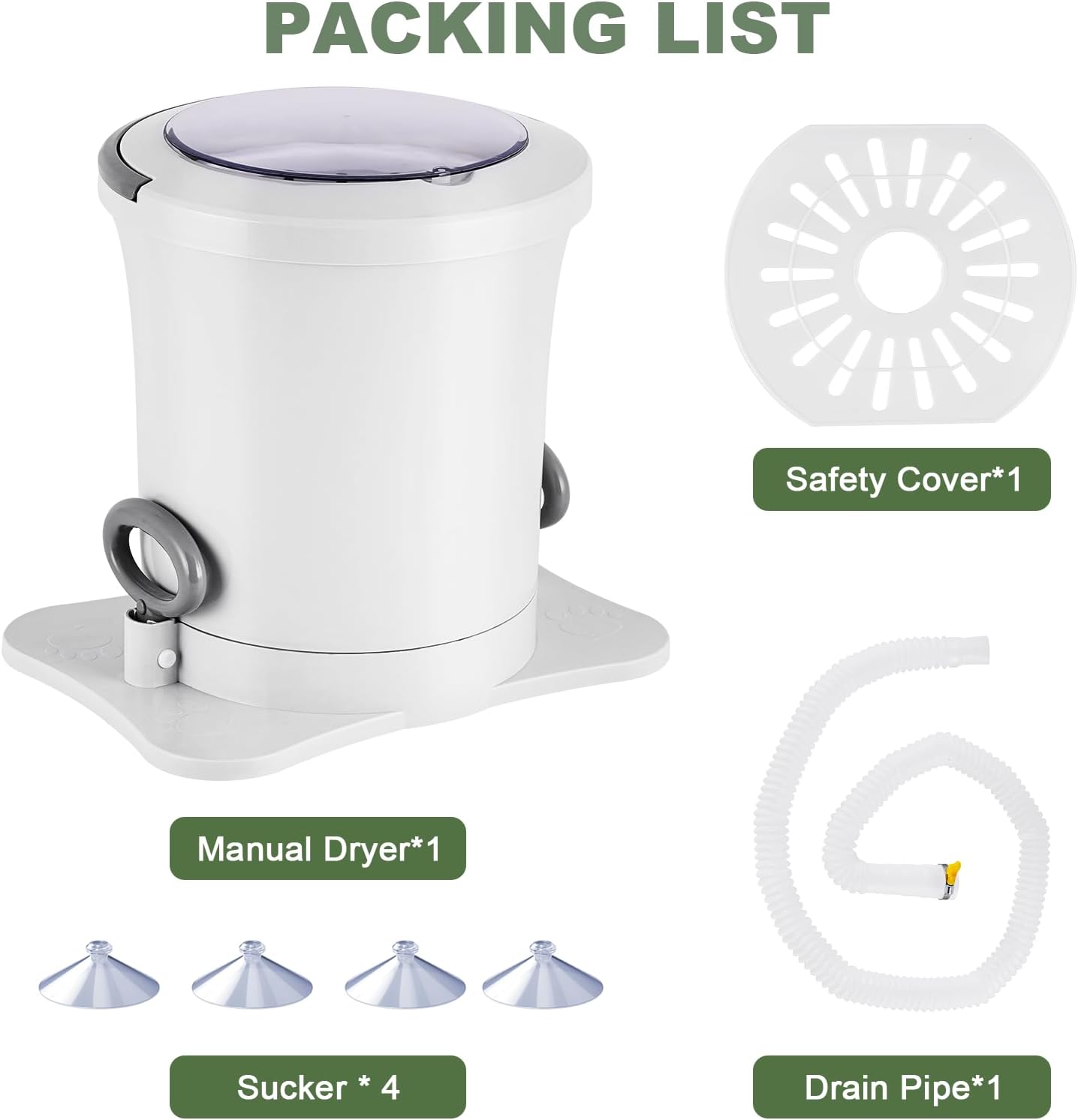 Meticuloso Manual Clothes Dryer Portable Mini Dryer Compact Spinner Non Electric Laundry Washing Machine for RV, Camping, School, Apartment, Dorm