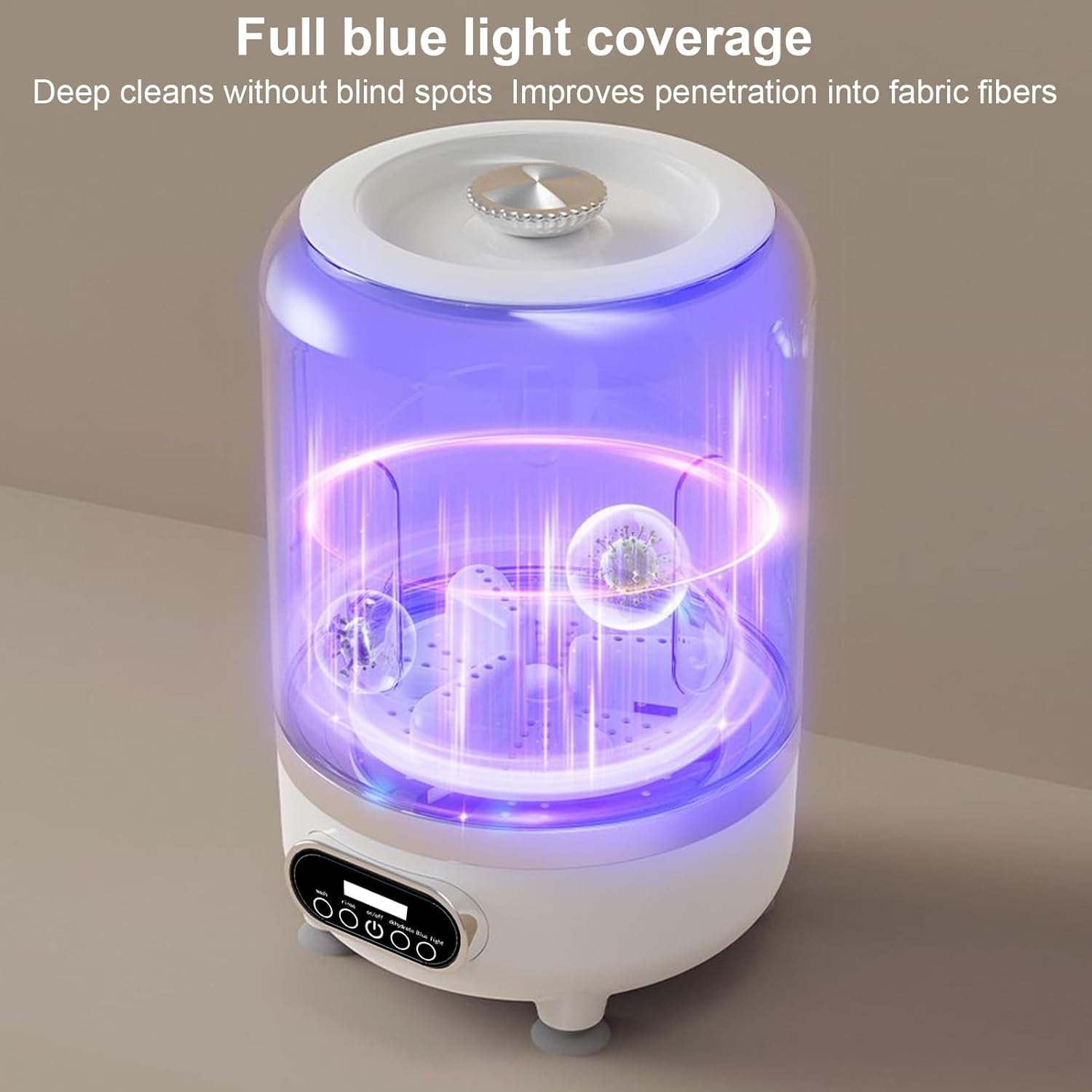 3-in- 1 Portable Underwear Washing Machine - 3L Cordless Mini Washer with Spin Basket | Rechargeable 3000mAh, 3 Modes | Deep Cleaning for Apartment, Dorm, RV, Hotel (Rose) | Anti-Vibration Base