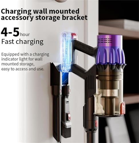 Cordless Stick Vacuum Cleaner 40kPa Suction 40min Runtime Touch Screen Wall Mountable Charging Stand for Home Use