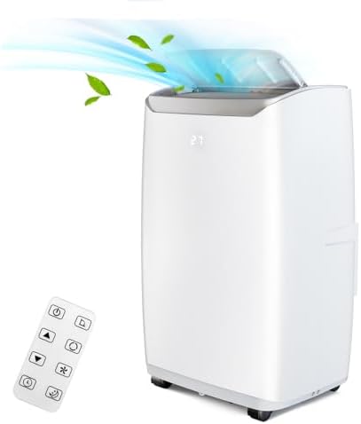 Acekool 12000 BTU Portable Air Conditioner, Portable AC for Room up to 550 Sq.Ft, 3-in-1 Functions/Digital Display/24 Hrs Timer/Caster Wheels with Remote Control for Home/Office/Dorms