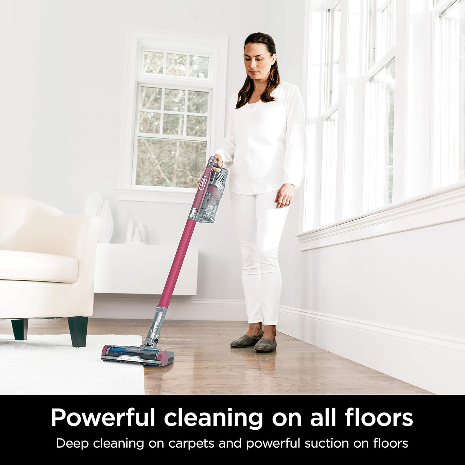 Shark IZ362H Cordless Anti-Allergen Stick Vacuum, 0.34-Quarts Dust Cup - Red