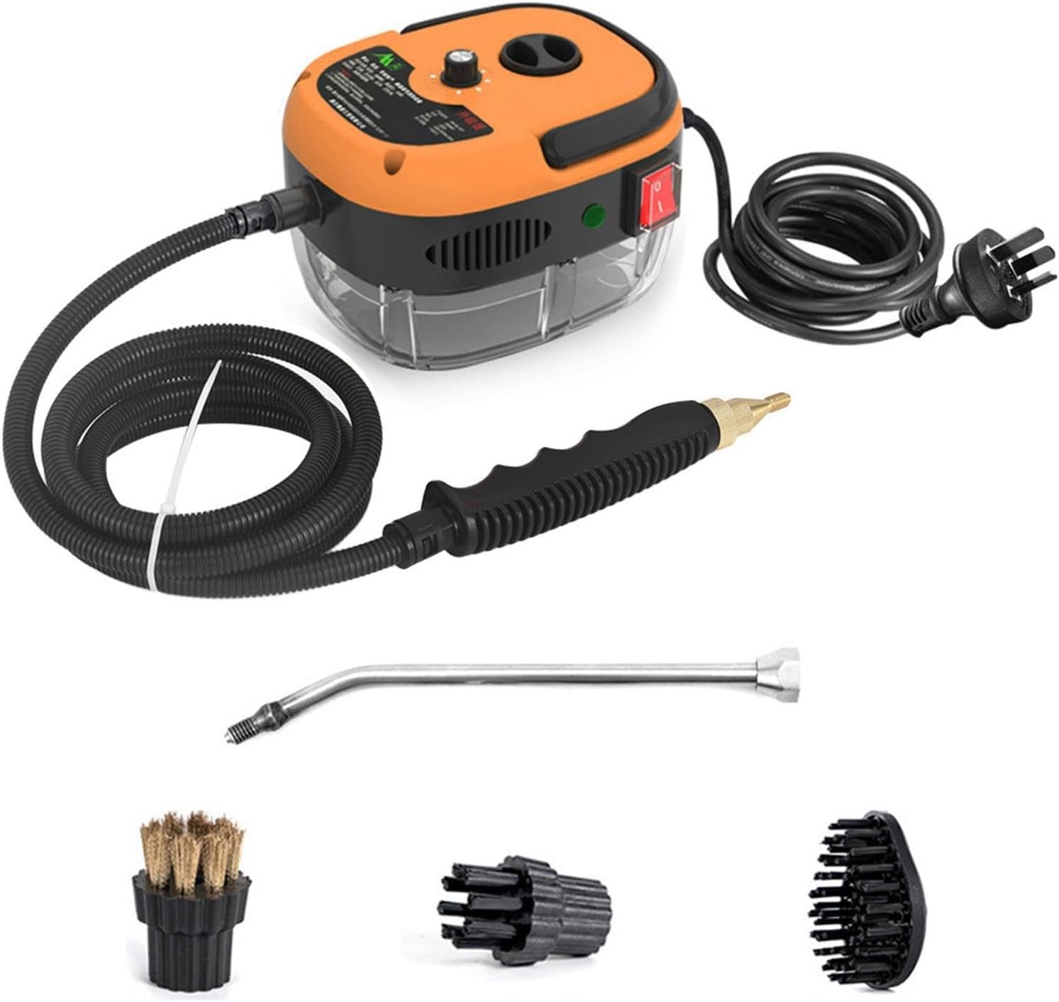 2500W Handheld Steam Cleaner Portable High Temperature Pressurized Steam Cleaner Carpet Steam Cleaner with Brush Heads High Pressure Steamer Mini Power Cleaning Steamer for Furniture Bathroom Car