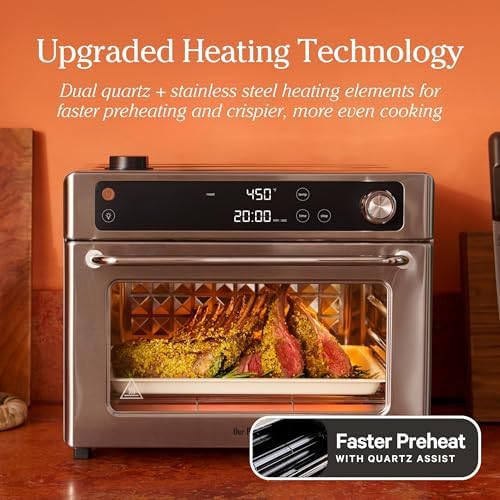 Our Place Large Wonder Oven | 6-in-1 Stainless Steel Air Fryer Toaster Oven Combo with Basket, Rack, Pan & Tray | 3-Rack, 32 QT, Large Capacity - Toast, Roast, Bake, Reheat, Broil & Steam | Blue Salt