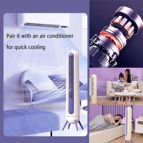 Bladeless Fan/Tower Fan/Standing Fan/Floor Cooling Fan/Silent air Conditioning Fan; Three Wind speeds, Stylish and Elegant, Perfect Match with Various Home Decoration Styles