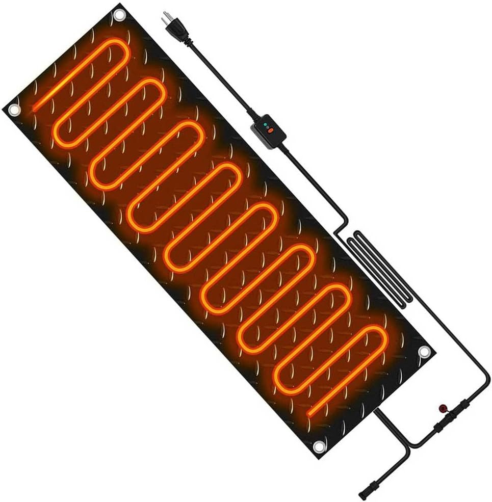 Heated Snow Melting Mats Heated Outdoor Mats for Walkways Electric Snow Melting Mats for Decks and Sidewalks Trusted No-Slip Snow and Ice Melt Heated Sidewalk Mat,6Pcs/10 * 30In（25.4 * 76.2cm）