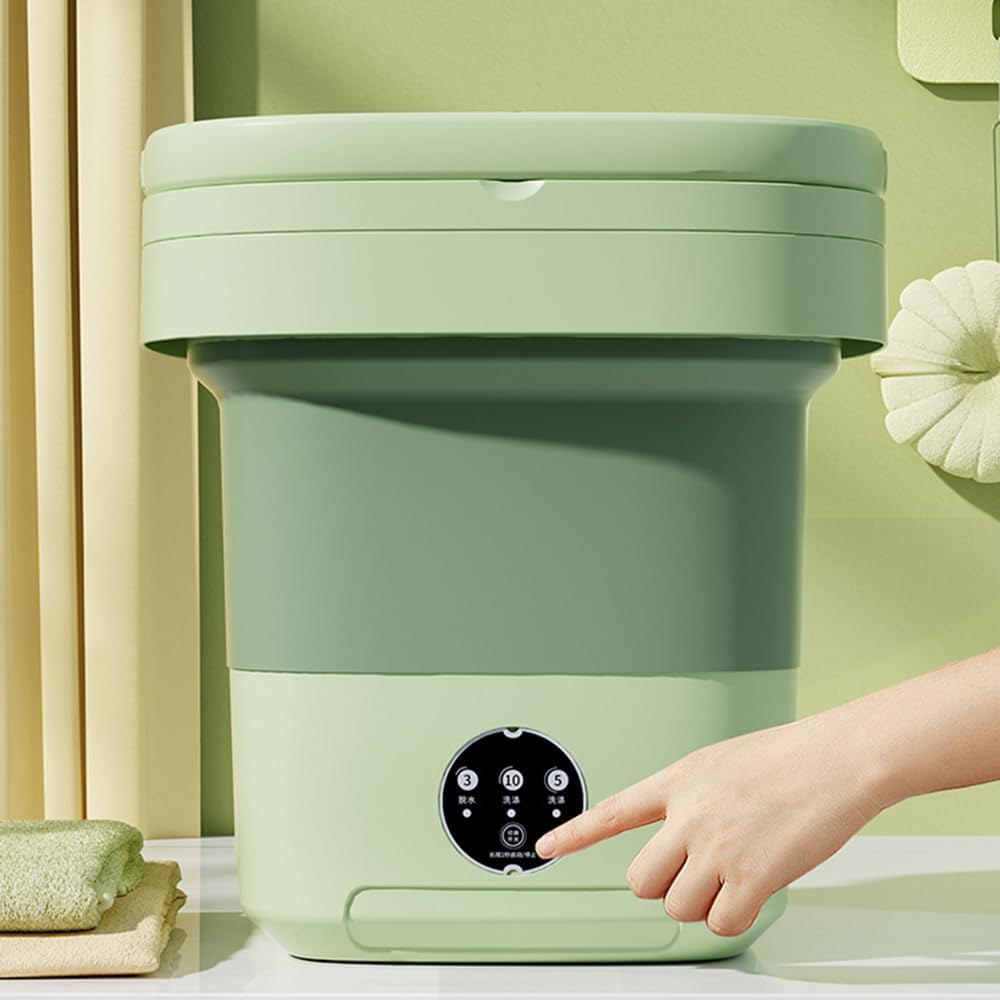 11L Portable Washing Machine with Foldable Design and 3 Cleaning Modes - Mini Washer for Baby Clothes, Underwear, Socks, and Small Items - Ideal for Apartment, Dorm, Camping, Travel (Blue)