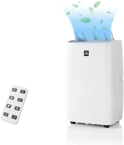 Portable Air Conditioner 12000 BTU, Quiet 52dB Operation, Adjustable Fan Speeds, Room Air Conditioner with Remote Control, Ideal for Home & Office
