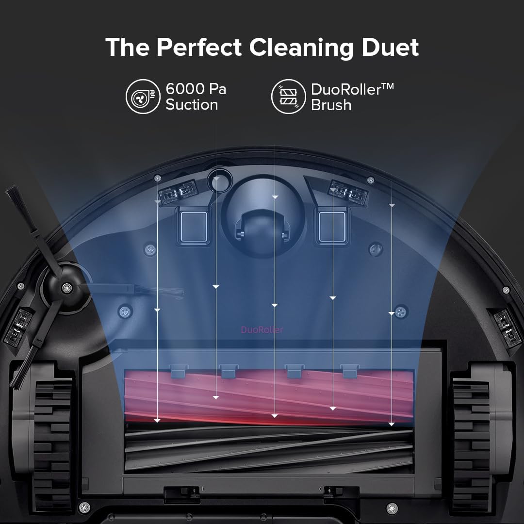 roborock S8+ Robot Vacuum, Sonic Mop with Self-Empty Dock, Stores up to 60-Days of Dust, Auto Lifting Mop, Ultrasonic Carpet Detection, 6000Pa Suction, Black (Renewed)