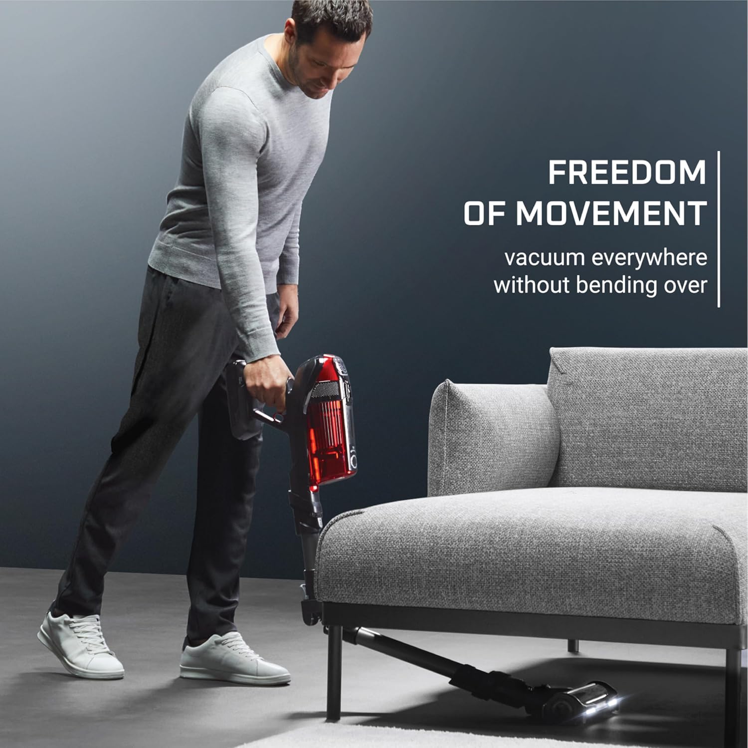 Rowenta, Cordless Vacuum Cleaner, X-Force Flex 12.60 Vacuum, 30.4 Oz XL Dust Container, Flex technology, Automatic Floor Detection, 45Min Run Time, 3Hr Charging Time, For Pet, 150 Air Watts, Red