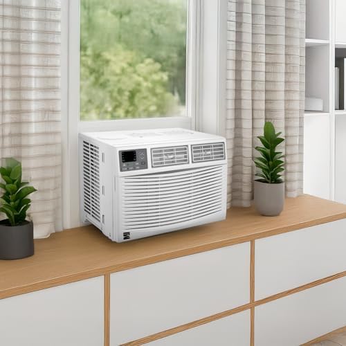 Kenmore KM10K-R 10,000 BTU Window Air Conditioner for Large Rooms up to 450 Sq. Ft. – Quiet Cooling, Remote Control, Easy Install, Energy Efficient, Digital Display, 3 Fan Speeds, Washable Filter