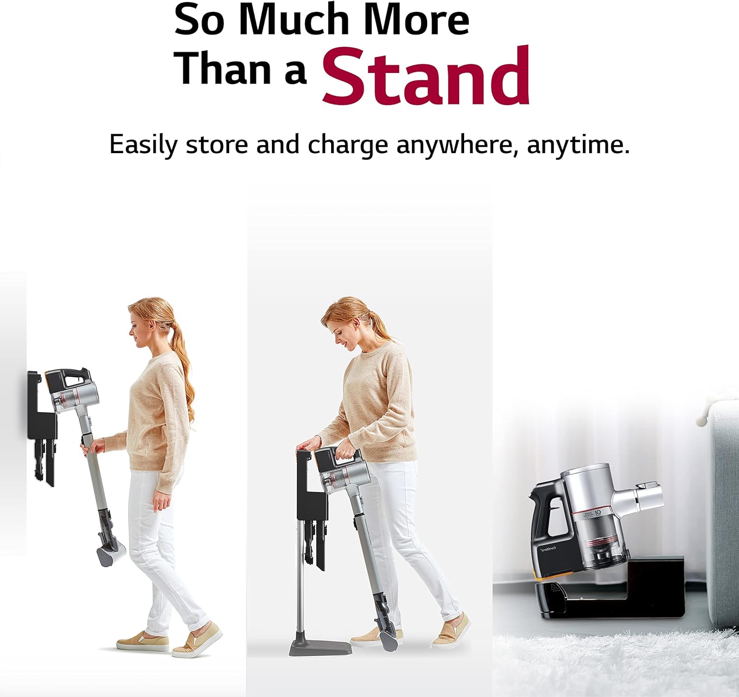 LG CordZero A925 – Cordless Stick Vacuum Cleaner, 120 Minute Runtime w/Extra Rechargeable Battery, Dual Floor Max 2024 Update, Lightweight, Cleans Carpet, Hardwood, Pet Hair, Portable Charging Stand