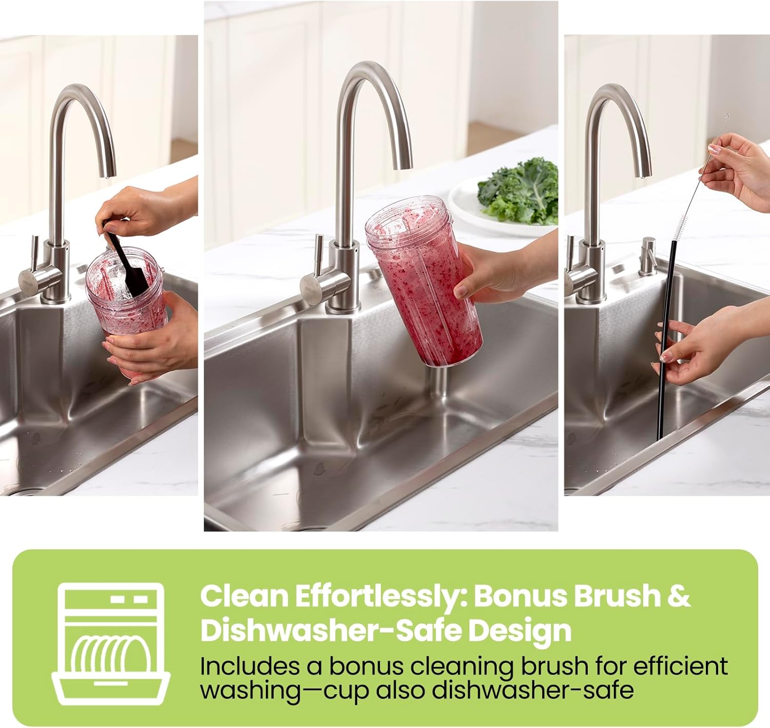 iCucina 1000W Smoothie Blender Family Bundle - Make 4 Drinks at Once & Enjoy Together!