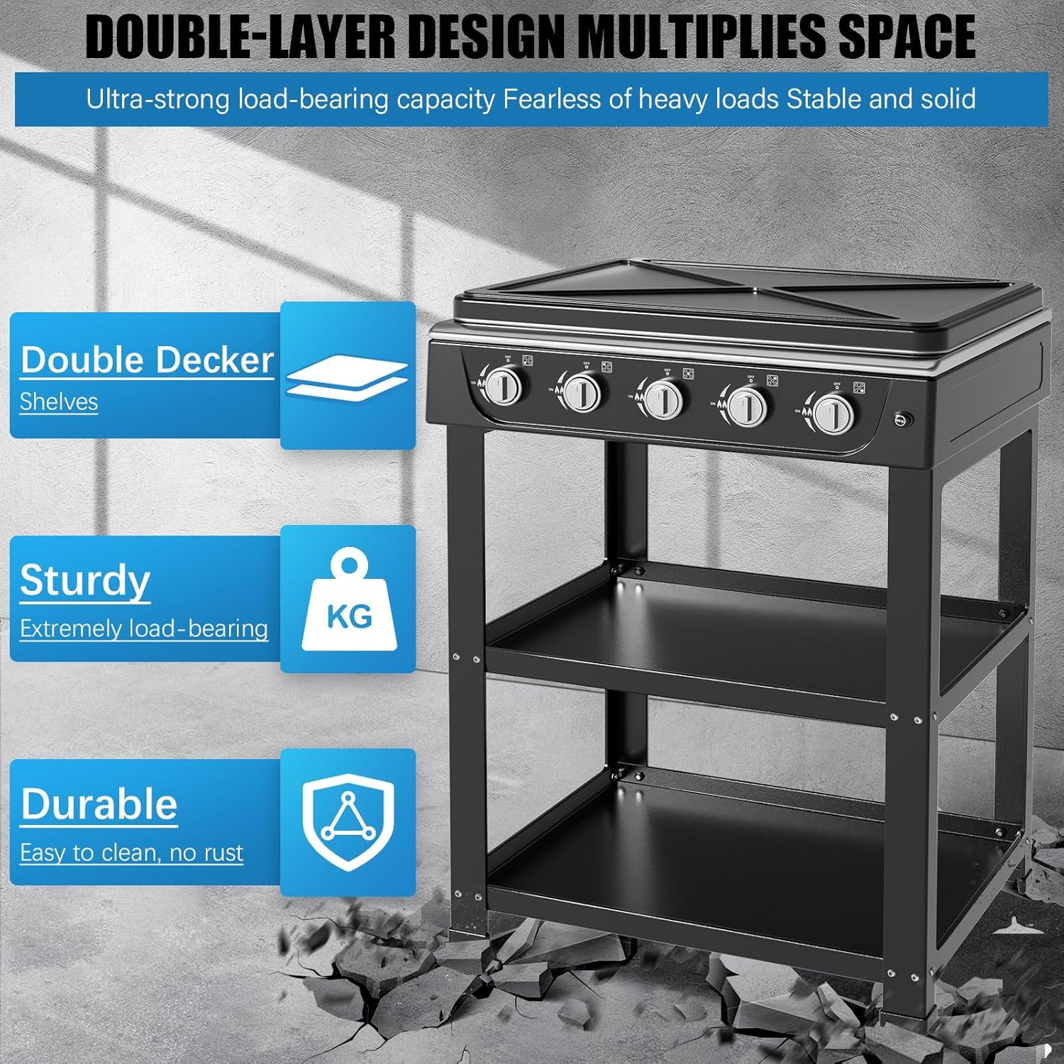 Propane Gas Stove,5 Burner Propane Burner,Auto Ignition Camping Stove with Support Leg Stand and Wind Blocking Cover Adapter, Portable Gas Stove for RV, Outdoor Cooking, Apartment