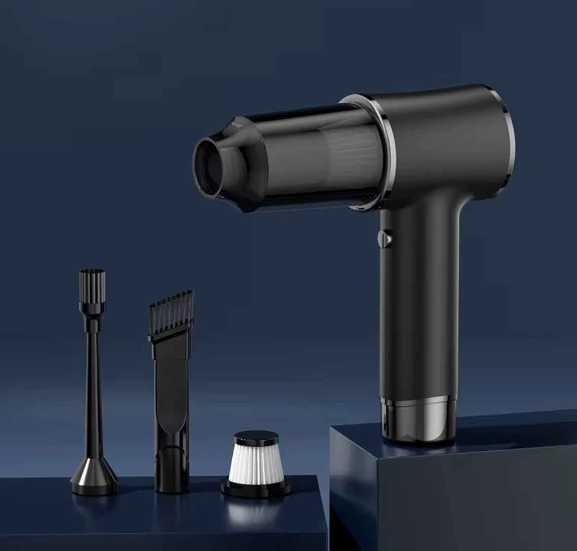 Cordless Mini Vacuum Cleaner, Portable Handheld, Rechargeable, Multiple Attachments, Black