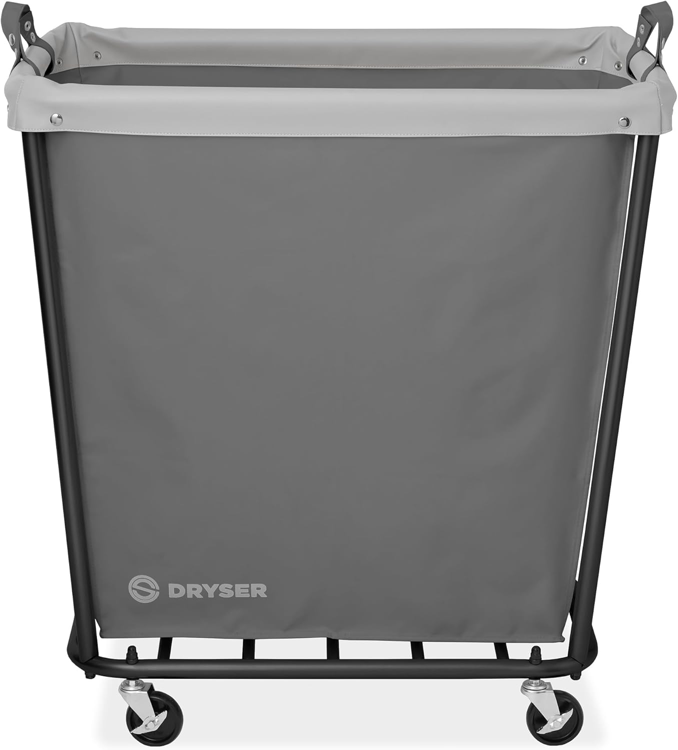 Dryser Large Commercial Heavy-Duty Rolling Laundry Hamper, Steel Frame Cart on Wheels with Removable Canvas Bin for Hotel or Home - Gray
