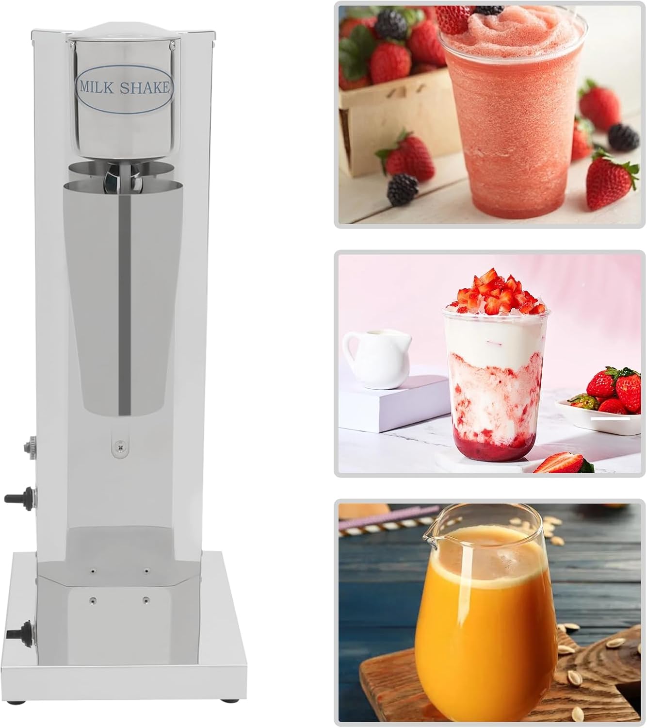 Electric Milkshake Maker, Commercial Milk Shake Machine Drink Mixer With Stainless Steel Housing And Double Disc Mixing Shaft, Retro Electric Milkshake Maker For Commercial And Home