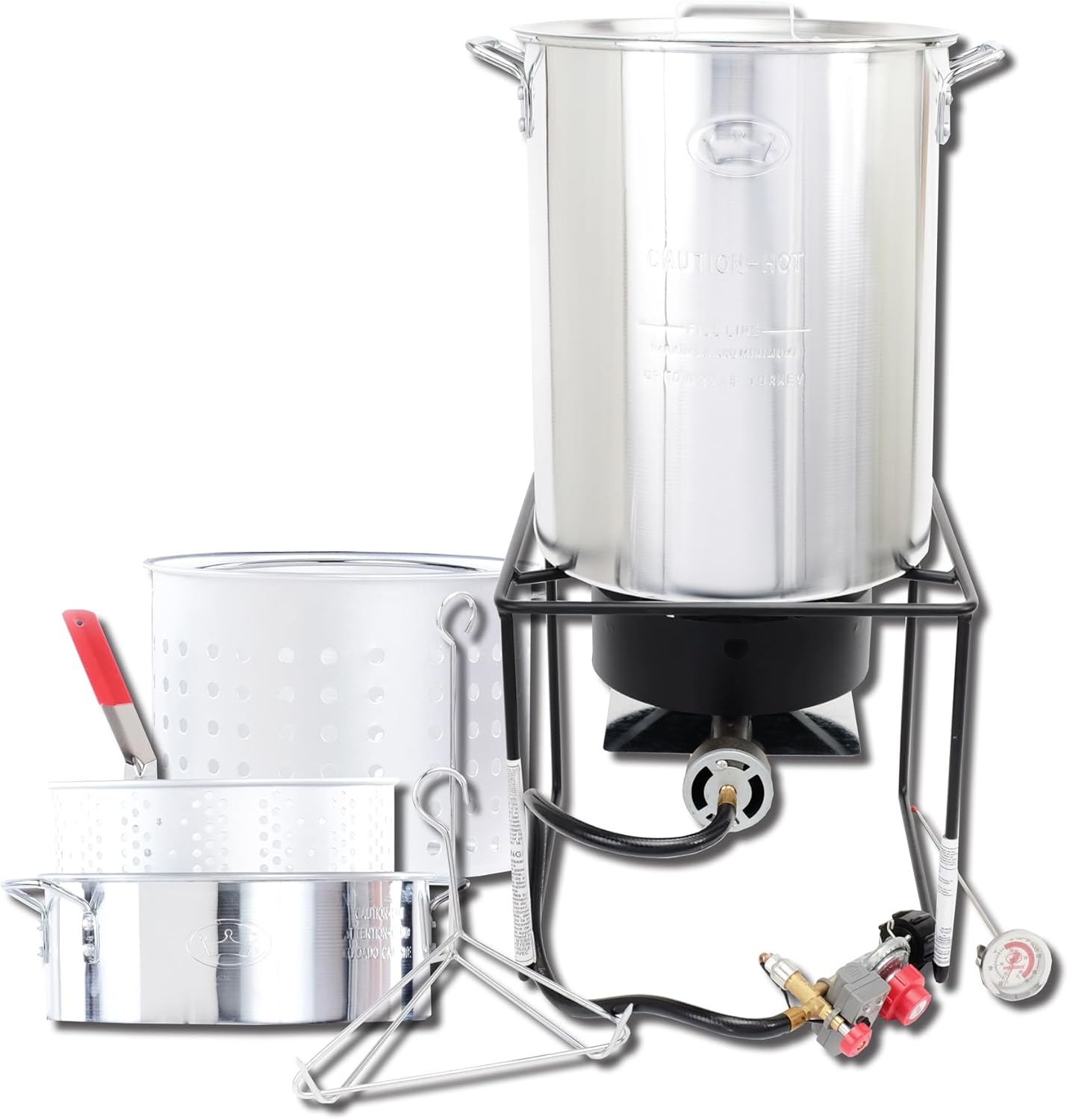King Kooker Propane Outdoor Fry Boil Package with 2 Pots, silver, one size (12RTFBF3)