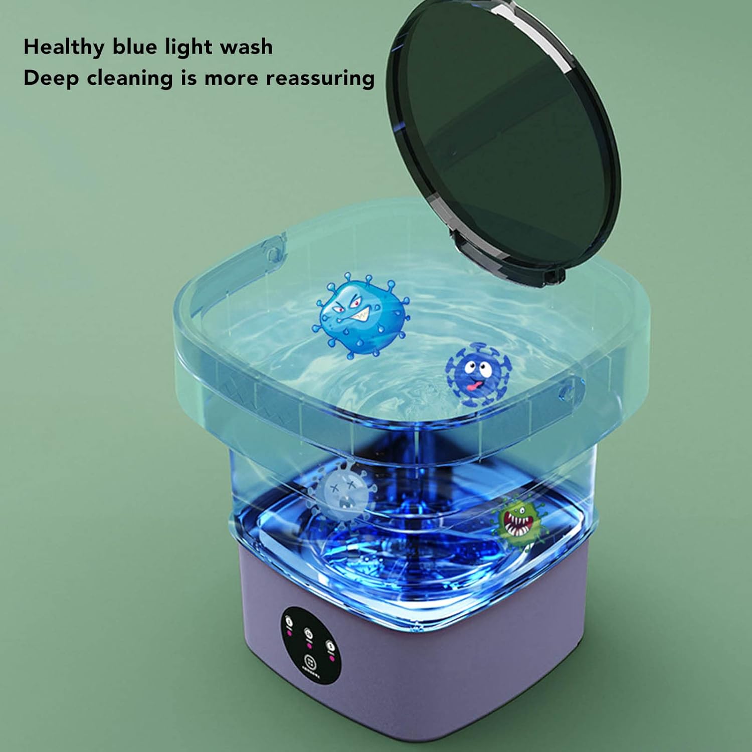 Portable Washing Machine, Foldable Mini Washing Machine, 6.5L Mini Washer, Automatic Deep Wash and Spin Dry Washer with Water Tube, for Apartments, Dorm, Camping, RV (US