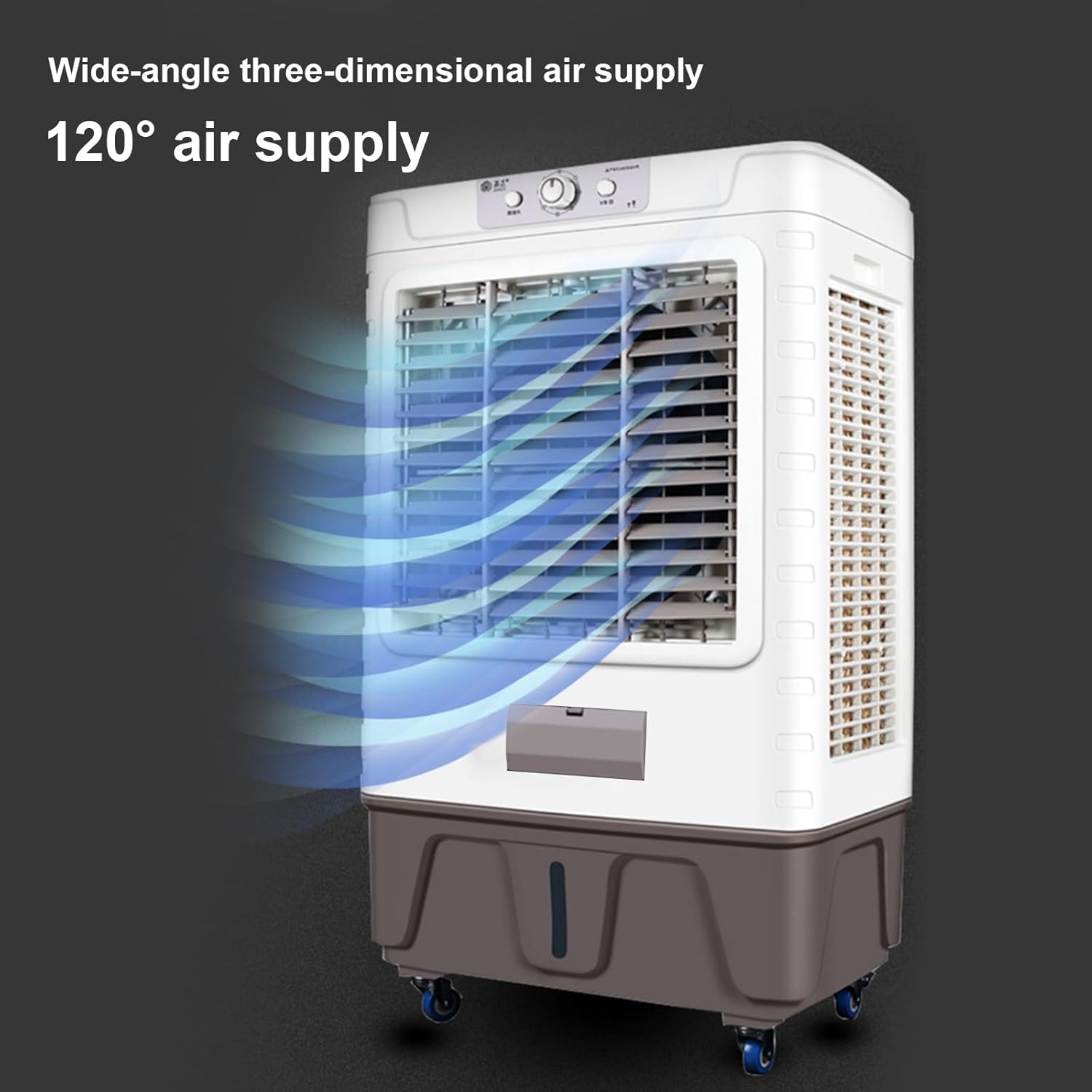 Evaporative Air Cooler portable air conditioners, Fan Cooler with 120° Oscillating, 3 Wind Speeds, 90 L/24 gal Water tank, for Outdoor Indoor Use