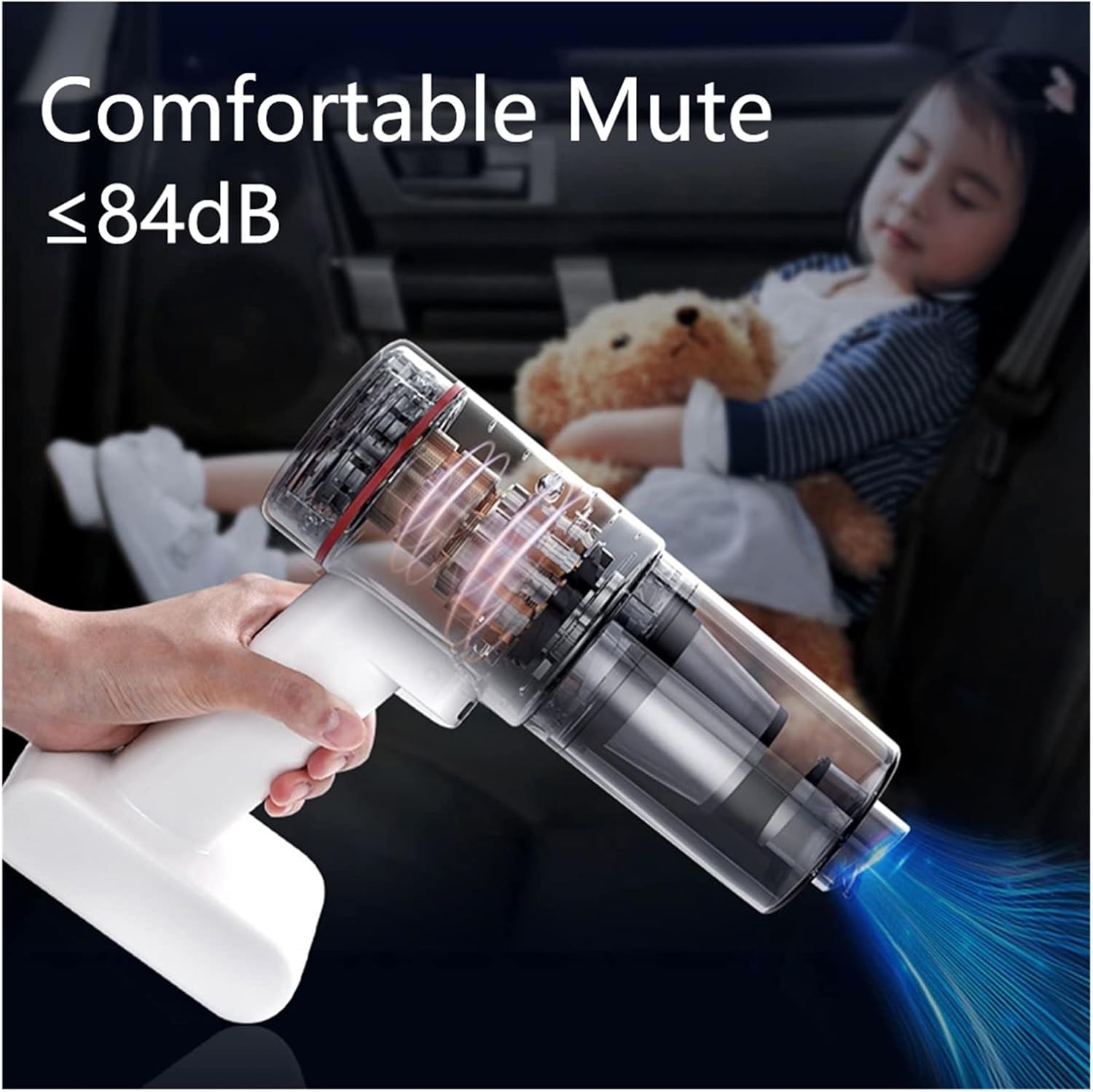 200000Pa Wireless Car Vacuum Cleaner Cordless Handheld Vacuum Robot Vacuum Home & Car Dual Use Large Suction Vacuum Cleaner (Color : 200000Pa)